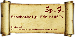 Szombathelyi Fábián névjegykártya